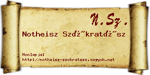 Notheisz Szókratész névjegykártya